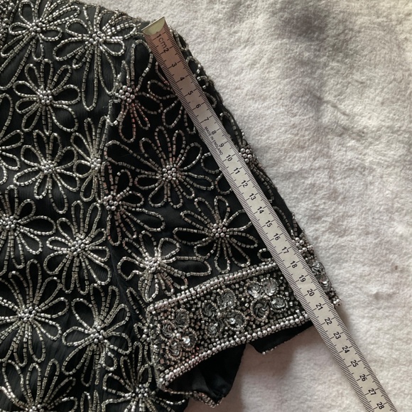 Short sleeved beaded Papell Boutique evening top - Picture 10 of 13